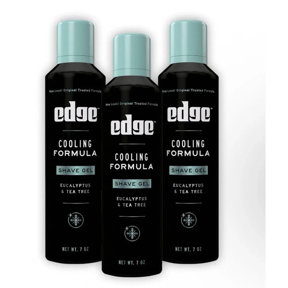 3 COUNT Edge Cooling Formula Shave Gel Eucalyptus Tea Tree Men Shaving Cream 7oz